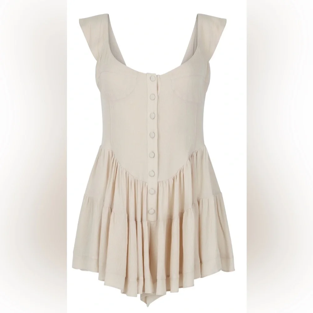 NEW Vanessa Mooney Elisabeth Romper Ivory Small - Picture 4 of 4